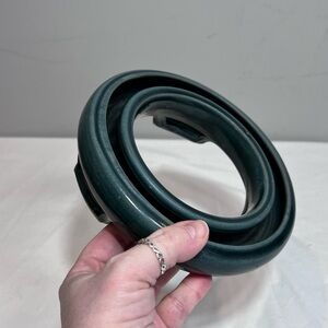 Handmade Japanese ikebana green ceramic ring floral vase